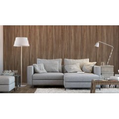 Декоративен акустичен стенен панел – MDF с филц – Цвят: Светъл орех- 60 x 275 см