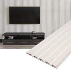 Декоративен PVC Панел – цвят бял – 15 х 1 х 266 см Декоративен PVC Панел – цвят бял – 15 х 1 х 266 см