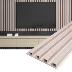 Декоративен PVC Панел – цвят екрю – 16 х 2.4 х 266 см